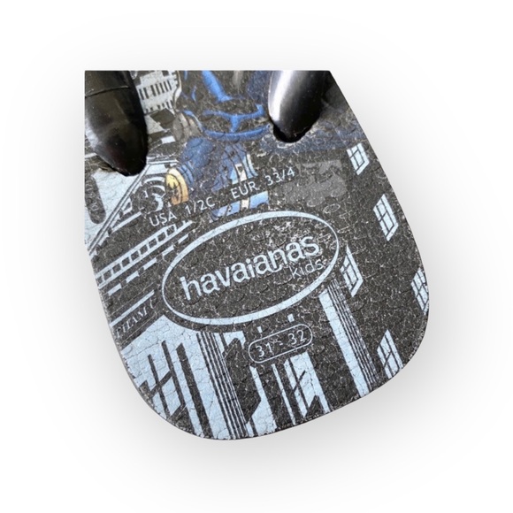 Havaianas ☻ Batman Print Flip Flops ☻ Brazilian Beach Sandals ☻ Black Size 1 2 - Picture 5 of 16